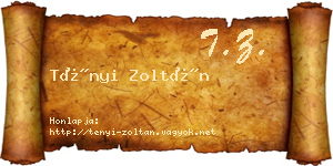 Tényi Zoltán névjegykártya
