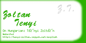 zoltan tenyi business card